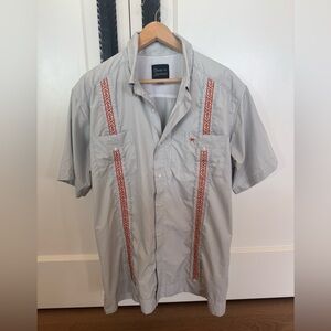 Panhandle Slim Light Gray Shirt with Red Accents